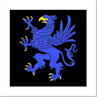 Griffon logo Blue Posters and Art